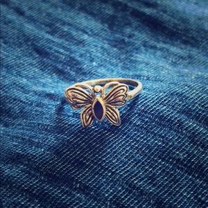 Butterfly ring with blue stone size 5.75